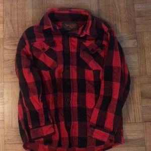Trail crest medium red and black tint flannel